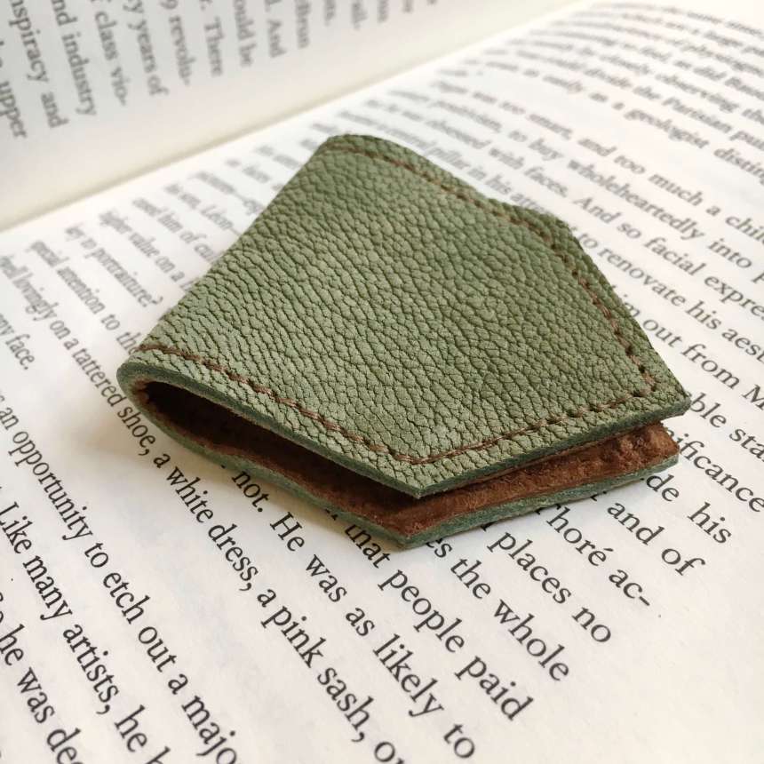 sage_green_brown_bookmark_by_law